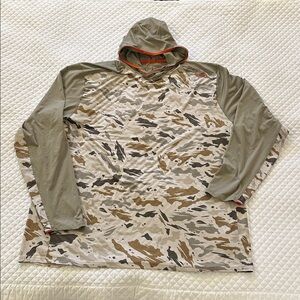 Simms Mens BugStopper SolarFlex Guide Cooling Hoody 2XL camo orange